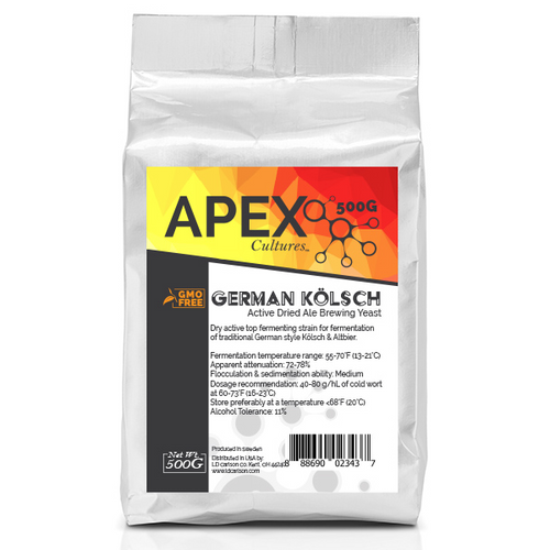 APEX Cultures German Kolsch Dry Yeast - 500 gram