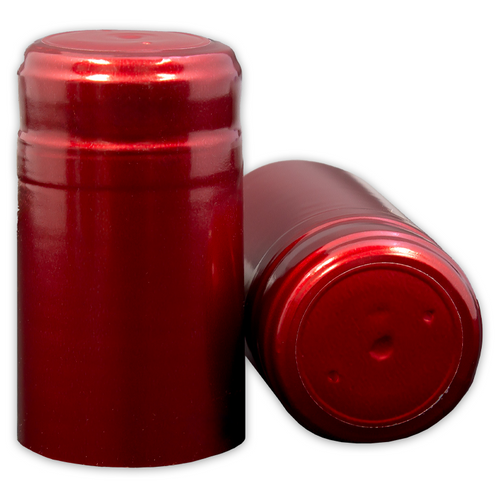 Metallic Ruby Red PVC Shrink Capsules - 30 Count