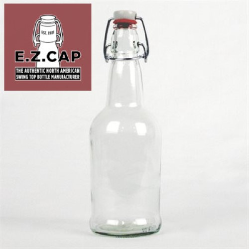 500 ml (16 oz) Clear EZ Cap Swing-Top Bottles - Case of 12