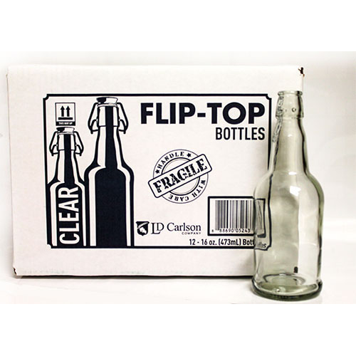 16 oz Clear Flip Top Bottle - 12/case