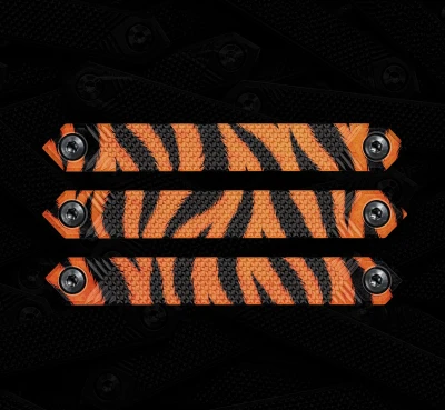 Tiger Stripes M-LOK rail cover 3-pack, black polymer panels