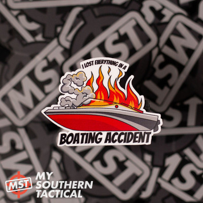 Boating Accident Vinyl Sticker