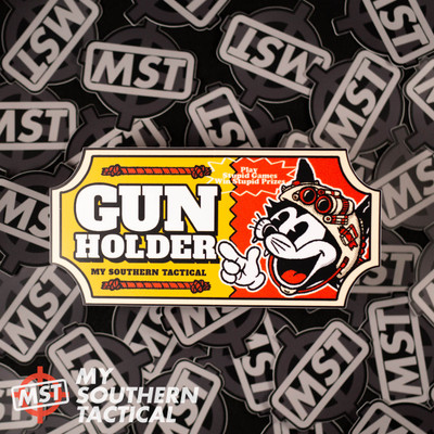 Gun Holder Cat Bumper Sticker