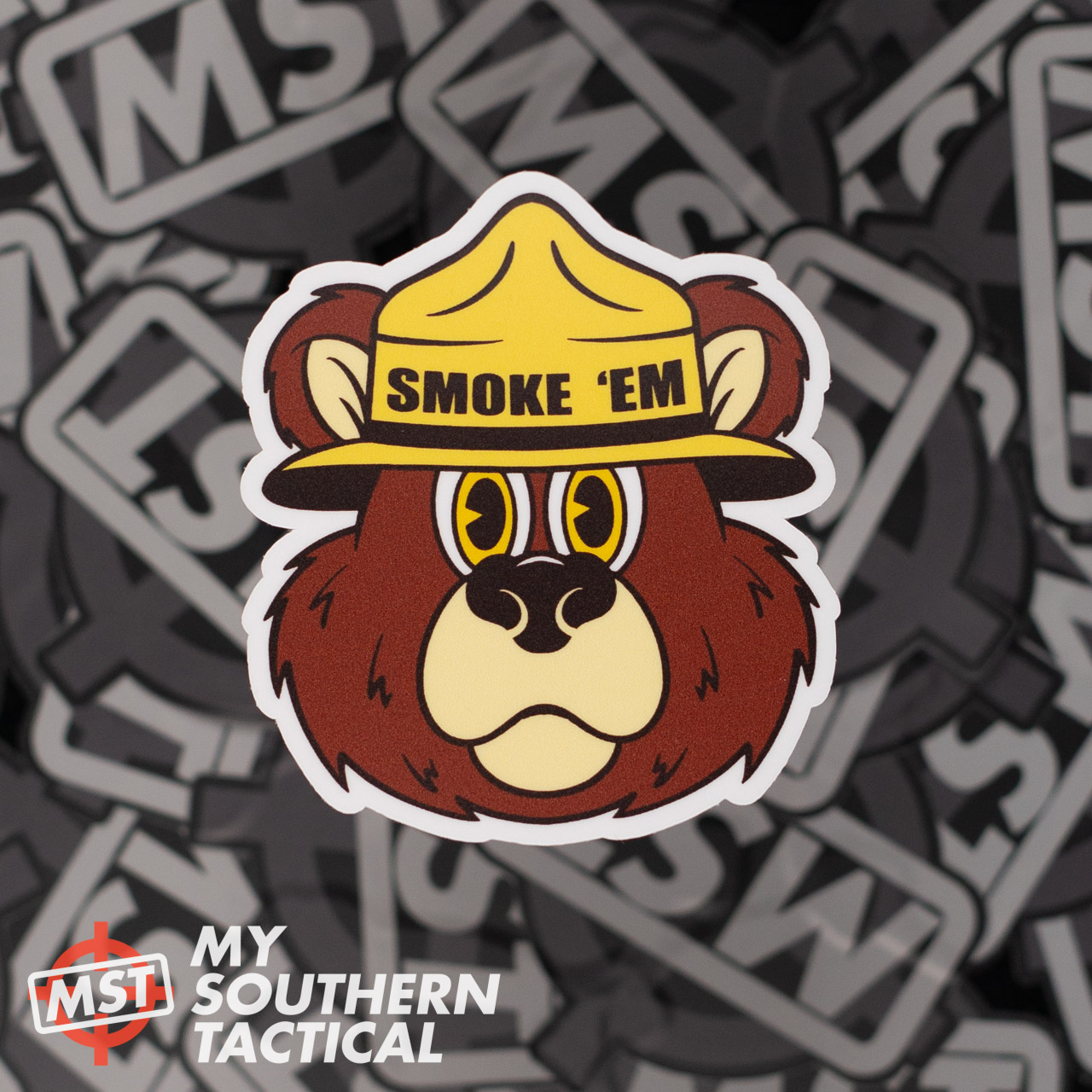 Smoke 'Em Bear Vinyl Sticker