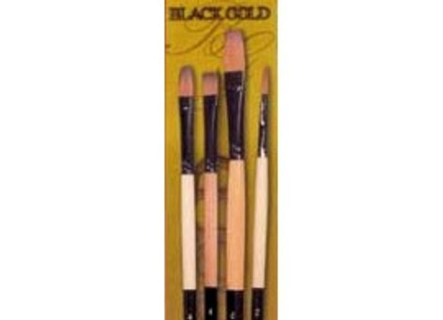 Black Gold Artist Brush 4-Pack for Oil & Acrylic | DBG117 Black Gold Artist Brush 4-Pack for Oil & Acrylic | DBG117