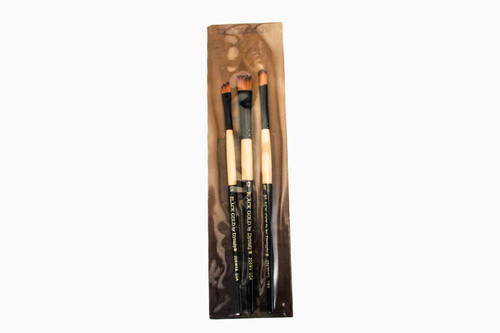 Black Gold Artist Brush 3-Pack Wave Filbert &Angle | DBG12 Black Gold Artist Brush 3-Pack Wave Filbert &Angle | DBG12