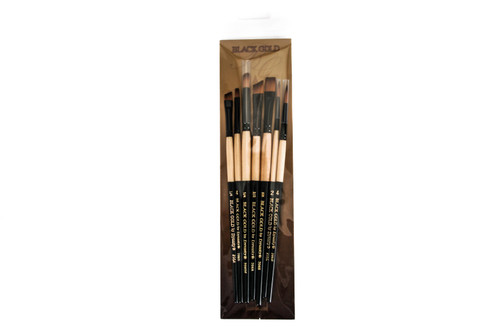 Black Gold Artist Brush 7-Pack Short Handle | DBG15 Black Gold Artist Brush 7-Pack Short Handle | DBG15
