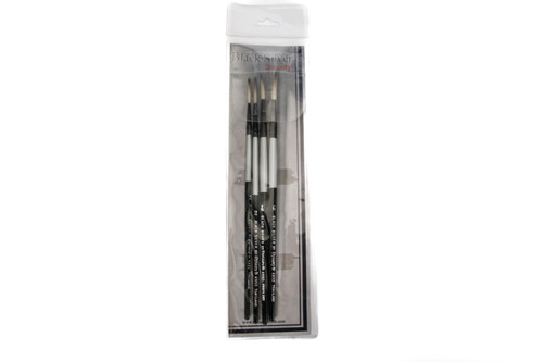 Black Silver Artist Brush Set Liner 1,2,4,6 | BSSH4 Black Silver Artist Brush Set Liner 1,2,4,6 | BSSH4