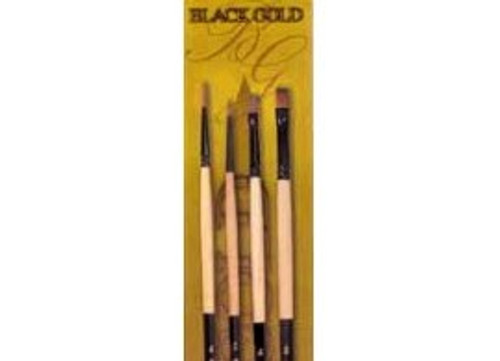 Black Gold Artist Brush 4-Pack for Water Color | DBG224 Black Gold Artist Brush 4-Pack for Water Color | DBG224