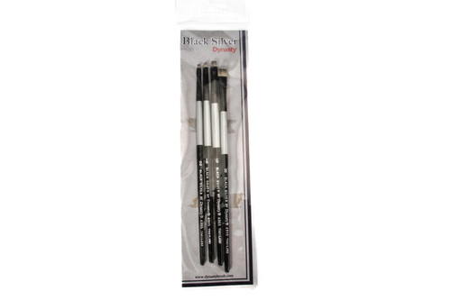 Black Silver Artist Brush Set Shader 2,4,6,8 | BSSH5 Black Silver Artist Brush Set Shader 2,4,6,8 | BSSH5