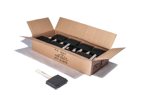 Foam Brushes 3 Wood Handle Box of 40 | FOAM3BOX Foam Brushes 3 Wood Handle Box of 40 | FOAM3BOX