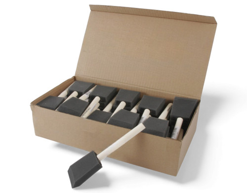 Foam Brushes 2" Wood Handle Box of 48 | JEN-2BOX