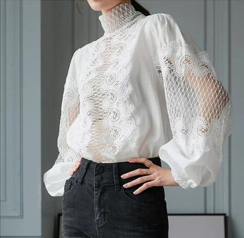 DAISY Embroidery Lace Blouse Top