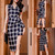 Plaid Bodycon Belted Wrap Dress