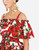 Rose Floral Print Off-Shoulder Dress