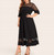 Plus Size Elegant Embroidered Mesh Shoulder Dress