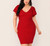 Plus Size Red Trim Bodycon Dress