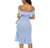 Sky Blue Off The Shoulder Bodycon Dress