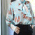 Satin High Neck Tie-dye Printed Blouse