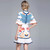 Starfish Scallop Print Flare Sleeve Mini Dress