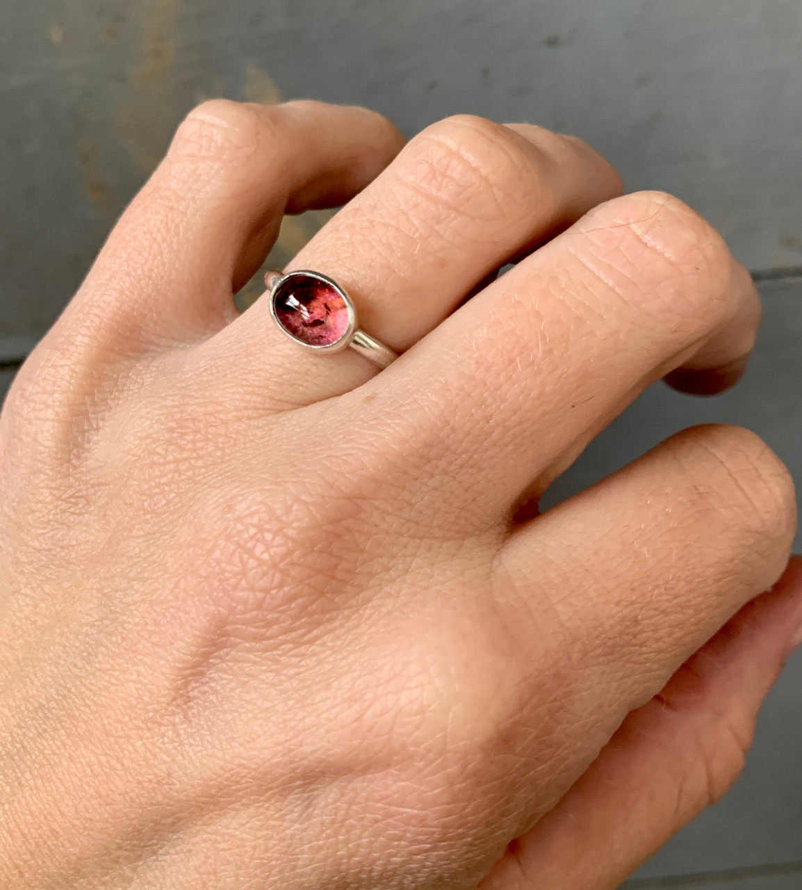 Watermelon tourmaline store ring silver