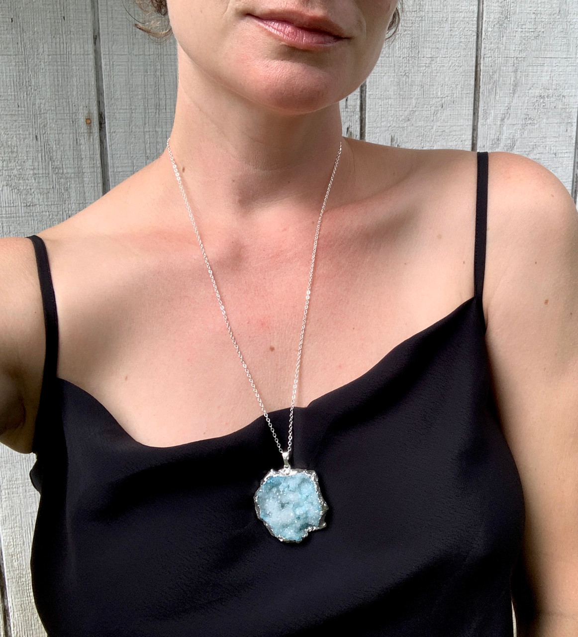 large druzy pendant