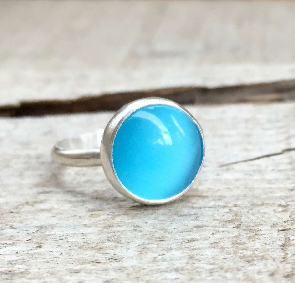 Luminescent Blue Gemstone Ring 
