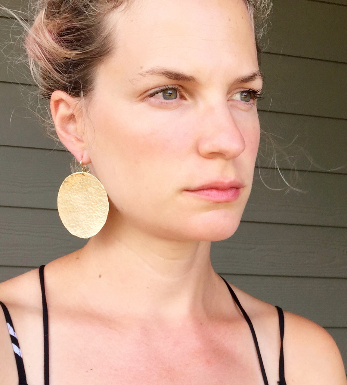 Golden Big Drop Earrings | FashionCrab.com