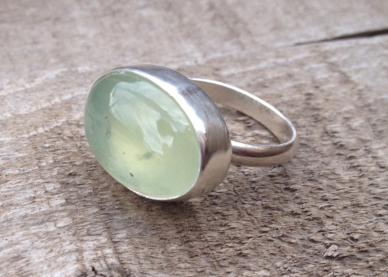 silver ring with stone