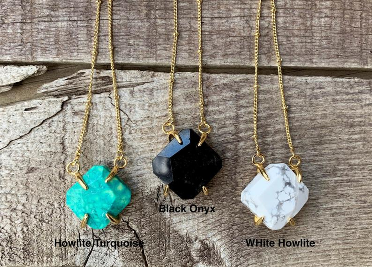 Natural Roses Quartz Lapis White Howlite Stone Essential Oil Perfume Bottle  Pendant Jewelry Women Gold Chains Necklace Jewelry - Necklace - AliExpress