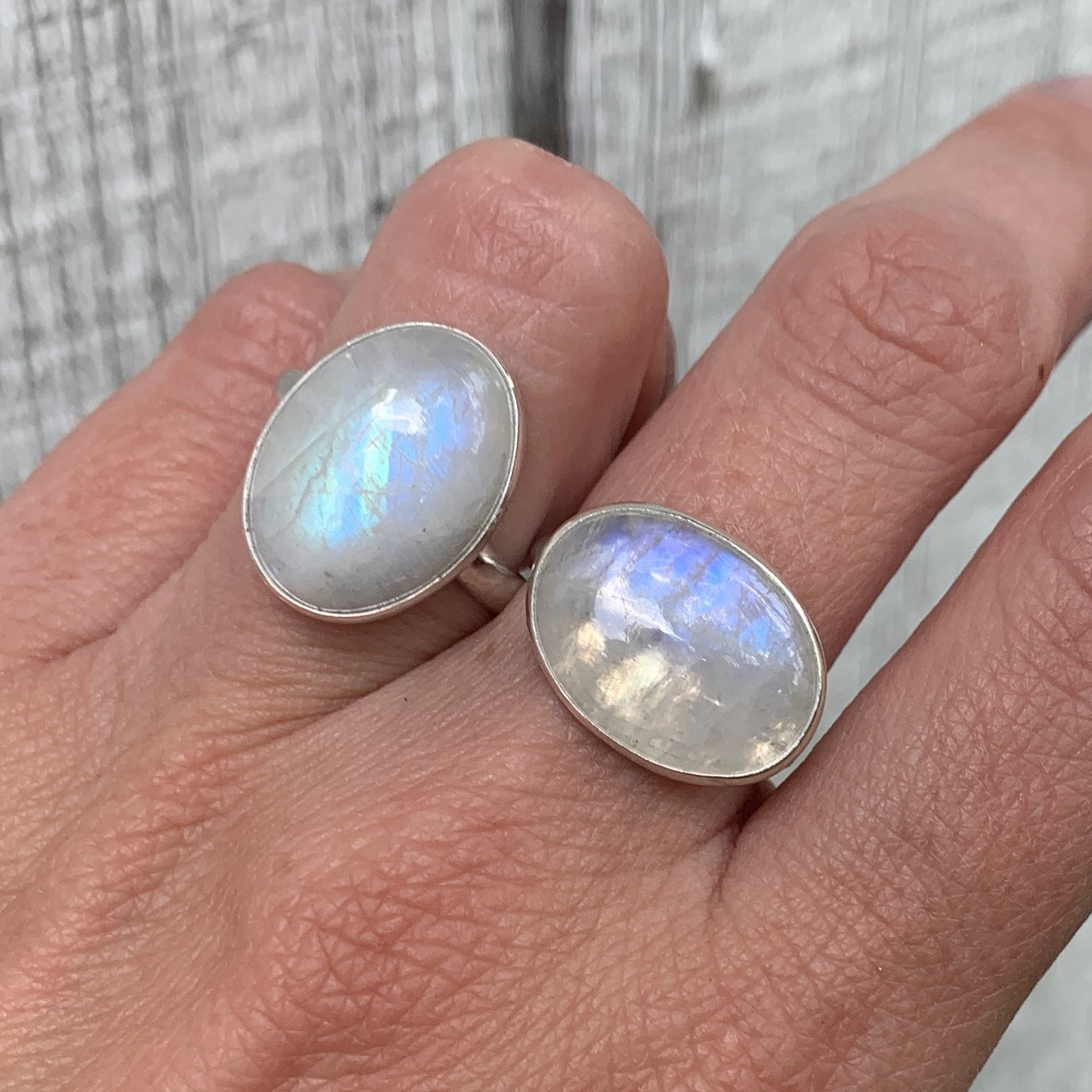 Rainbow Moonstone Ring Size 7.5