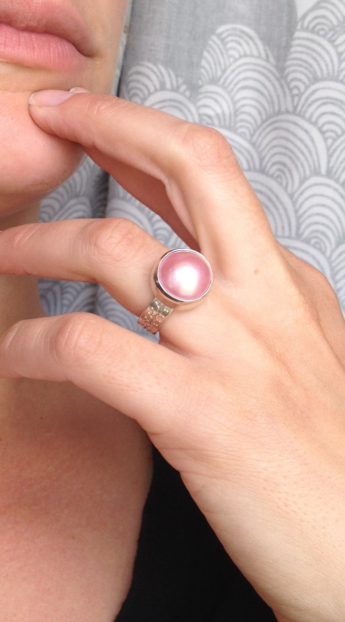 Pink Casse Japanese Akoya Cultured Pearl Ring | American Pearl