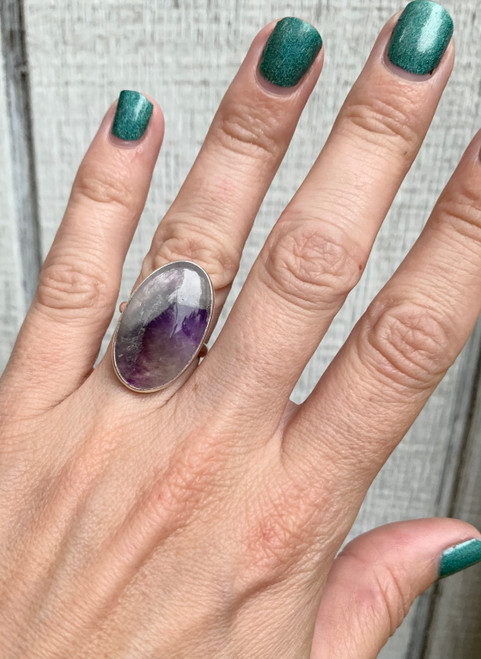 One of a Kind White and Purple Lace Amethyst Sterling Silver Ring Size 7.25-7.75 One of a Kind White and Purple Lace Amethyst Sterling Silver Ring Size 7.25-7.75