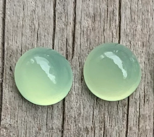 Reserved Val-Long Oval Malachite Earrings and 8mm Prehnite Earrings