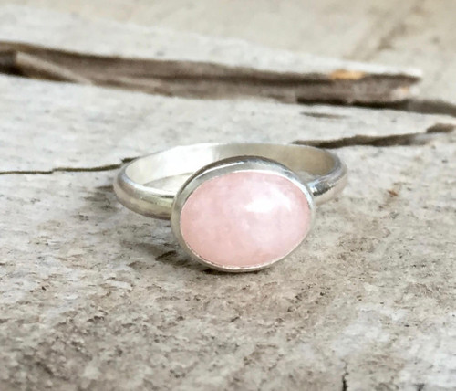 Elegant Peach Pink Morganite Sterling Silver Ring | Engagement Ring | Promise Ring | Pink Gemstone Ring | Elegant Ring | Wedding