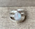 Elegant White Moonstone Sterling Silver Hammered Band Trio Ring 