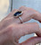 Large Horizontal Oval Dark Red Garnet Sterling Silver Statement Ring | January Birthstone Ring 