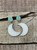 White Mother of Pearl and Turquoise Gold Dipped Crescent Moon Statement Earrings