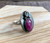 Stunning Stacked Pink Sapphire and Labradorite Sterling Silver Gunmetal Finish Ring 