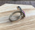 Stunning Stacked Pink Sapphire and Labradorite Sterling Silver Gunmetal Finish Ring 