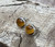 Golden Brown Tiger Eye Stud Sterling Silver Earrings