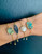 Push Toggle Gold Plated Abalone, Kyanite, Mother of Pearl, Turquoise Adjustable Bracelet