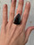 Teardrop or Pear Shape Red Black Bloodstone Unique Chunky Sterling Silver Statement Ring 