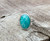 Stunning Luminescent Bright Blue Amazonite Sterling Silver Ring with Pattered Ring Band