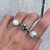 Elegant 10mm Dendrite Opal Agate Sterling Silver Solitaire Ring 