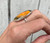 Unique Long Oval Bright Orange Black Yellow Oval Bumblebee Jasper Sterling Silver Statement Ring 