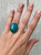 Large Oval Blue Brazilian Agate Sterling Silver Ring