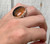 Stunning Edgy Black and Orange Inner Druzy Agate Sterling Silver Ring