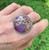 Large Round Purple Ocean Jasper Sterling Silver Statement Ring