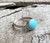 Elegant Dainty Light Blue Turquoise Horizontal Sterling Silver Solitaire Ring  | December Birthstone | Birthstone Jewelry